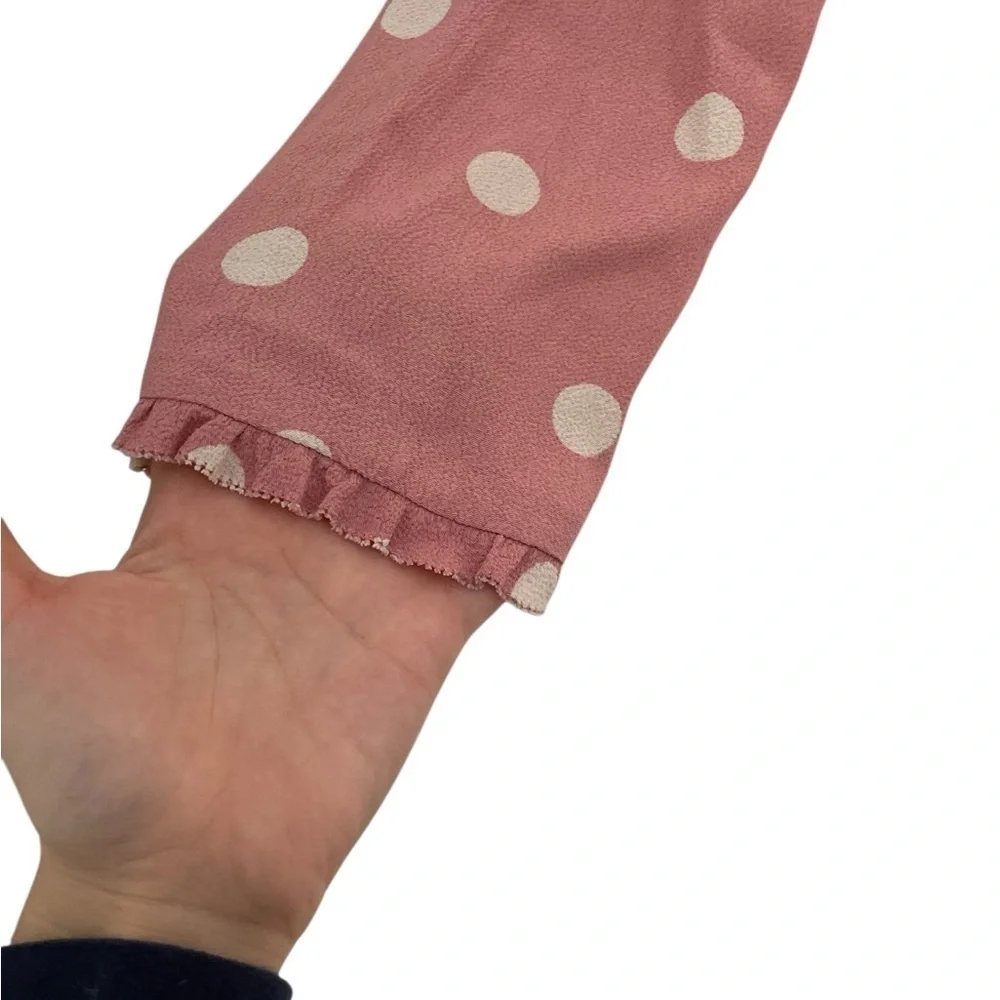 Kate Spade Pink Polka Dot Long Sleeve Top 2